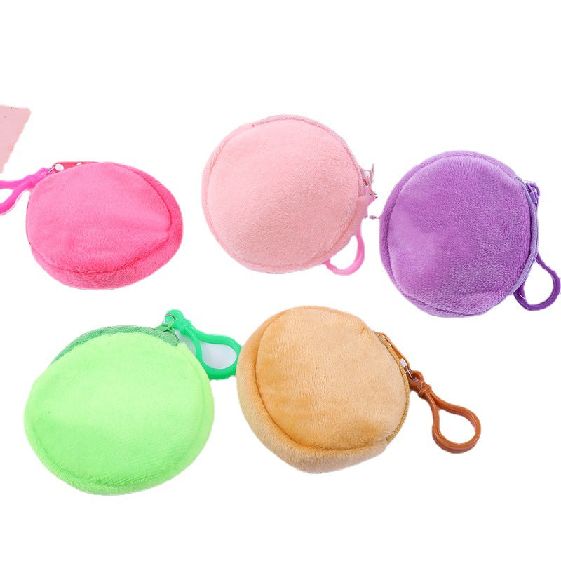 Plush Zipper Round Mini Cute Storage Crane Coin Purses