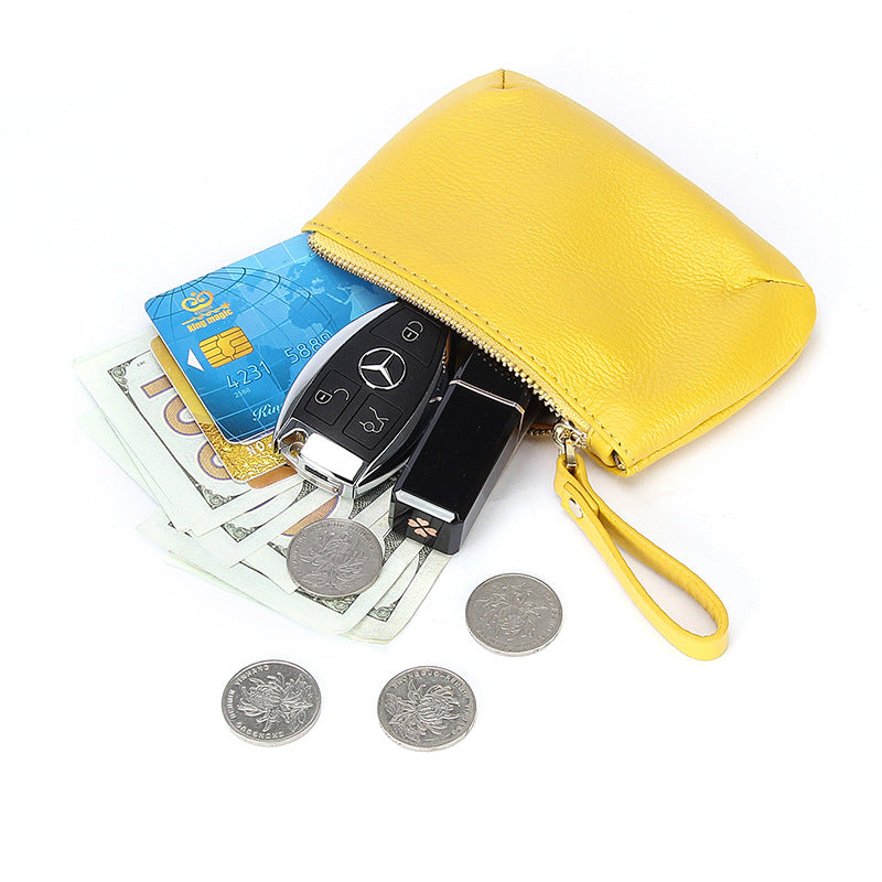 Women's First Layer Soft Cowhide Small Clutch Coin Purses