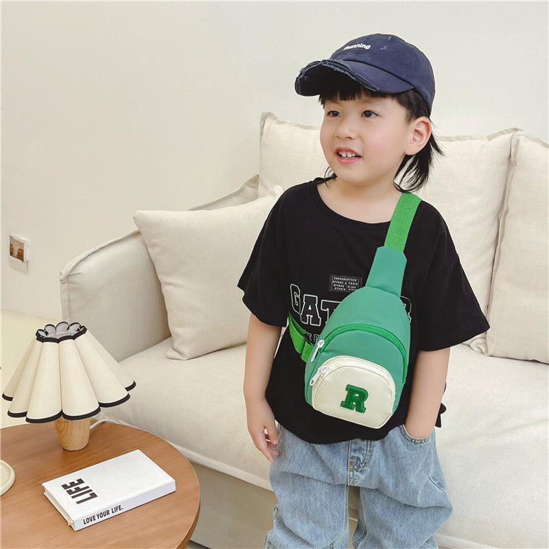 Children's Cool Boy's Letter Contrast Color Fashion Little Children's Waist Packs