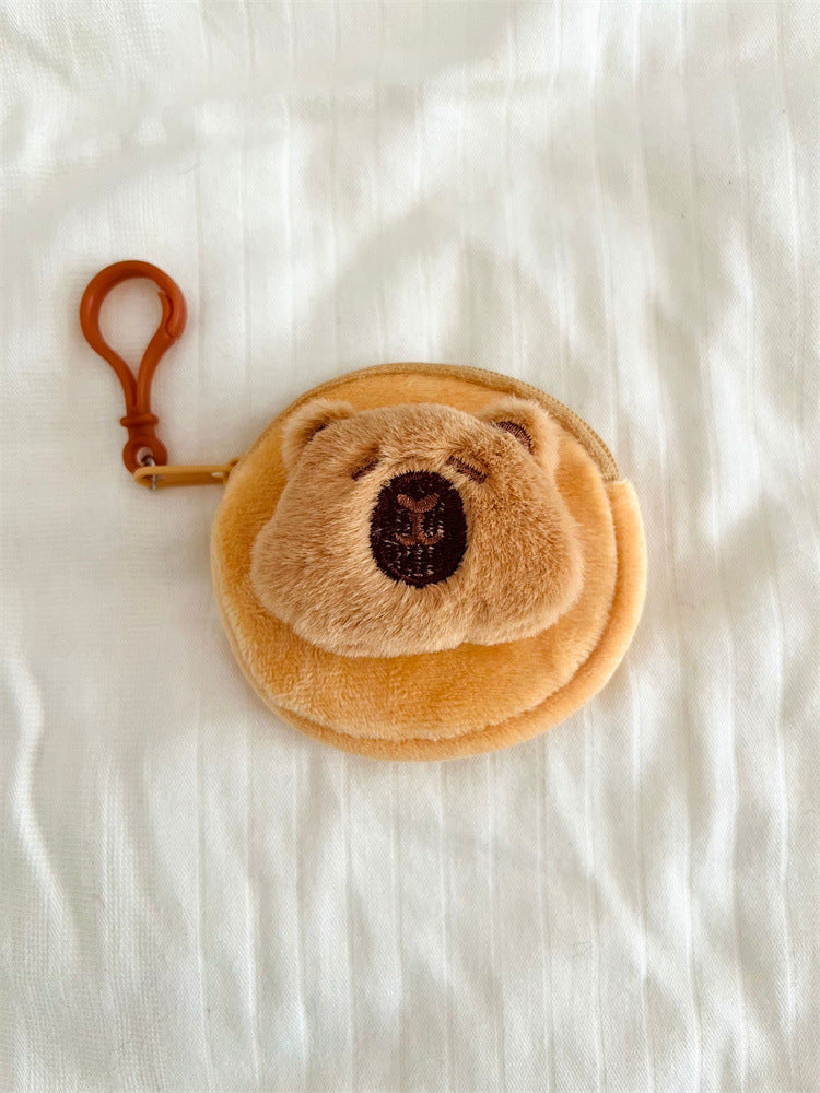 Dessin animé Capra Capybara peluche Mini casque porte-monnaie