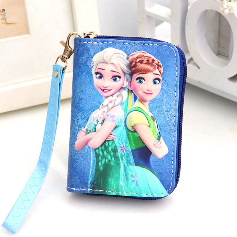 Petit porte-monnaie court princesse de dessin animé tendance fraîche pour enfants