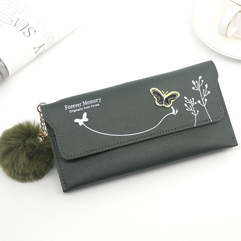 Women's Long Bow Solid Color Clutch Ladies Wallets