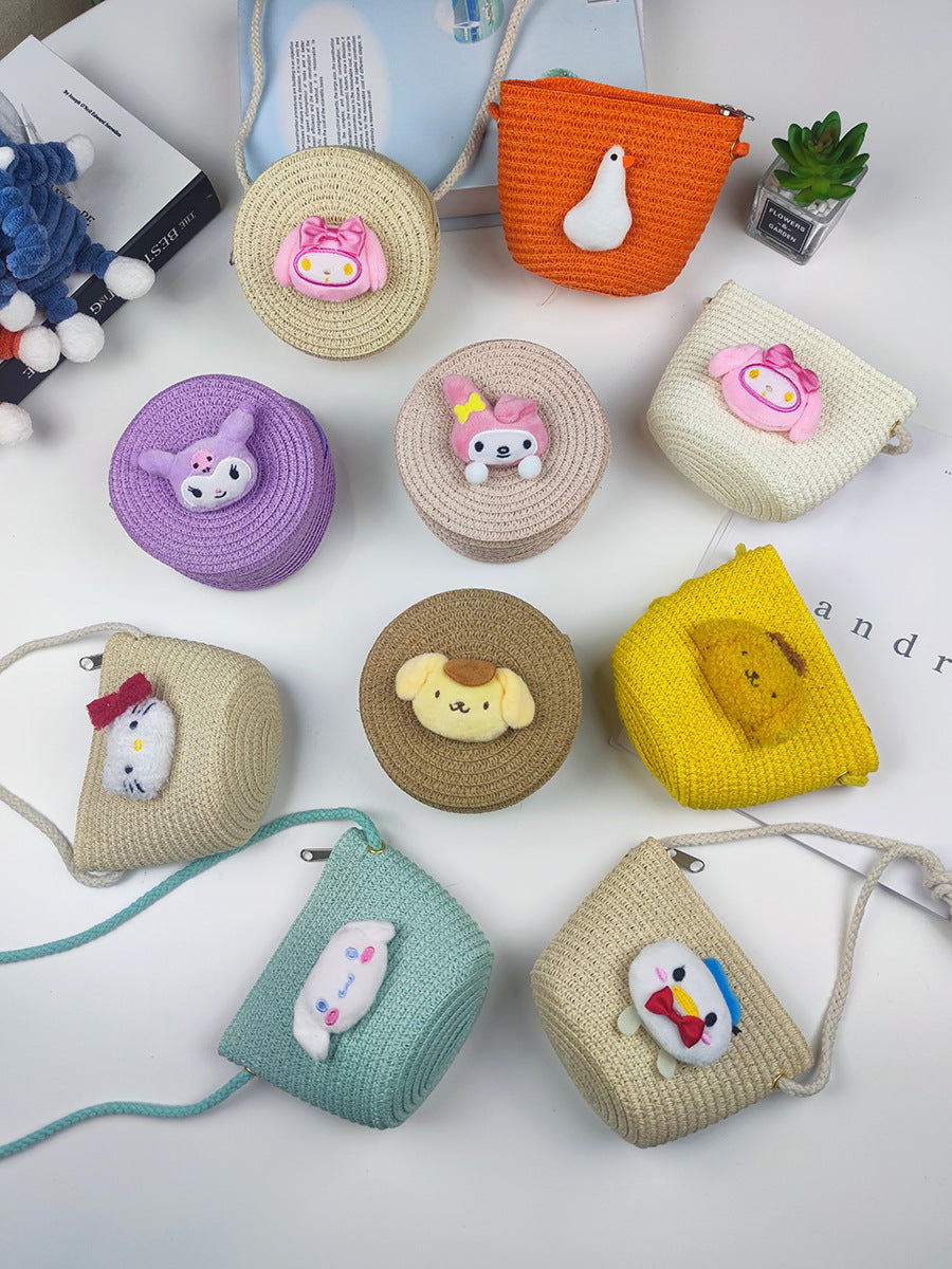 Children's Straw Small Change Shell Cartoon Cute Coin Purses