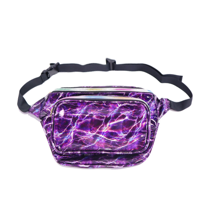 Women's Laser Street Trendy Unique Colorful Slanted Waist Packs