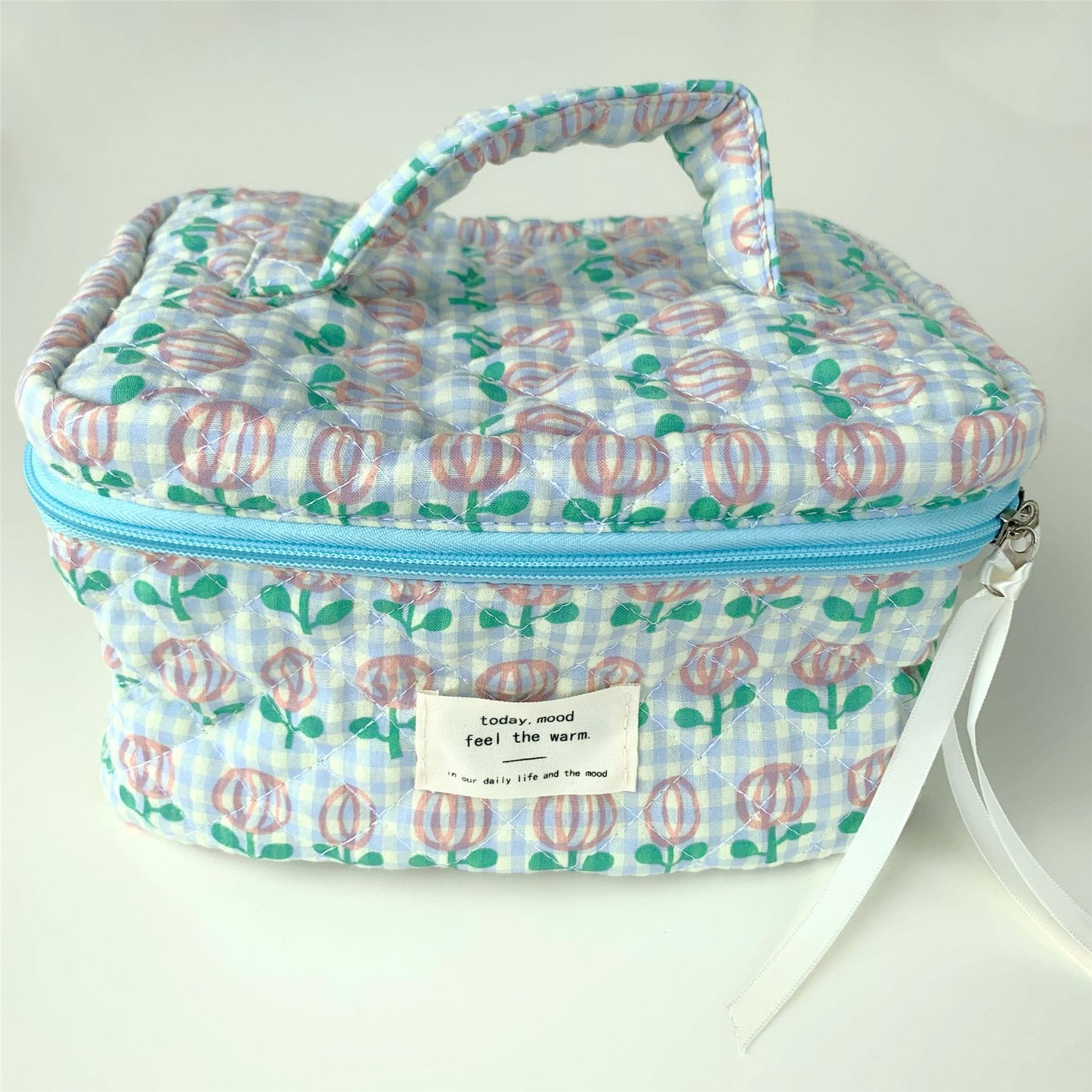 Portable Large Capacity Storage Quilted Cotton Cosmetic Bags