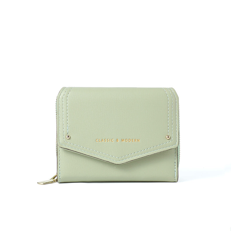 Women's Short Solid Color Fresh Simple Flip Ladies Wallets