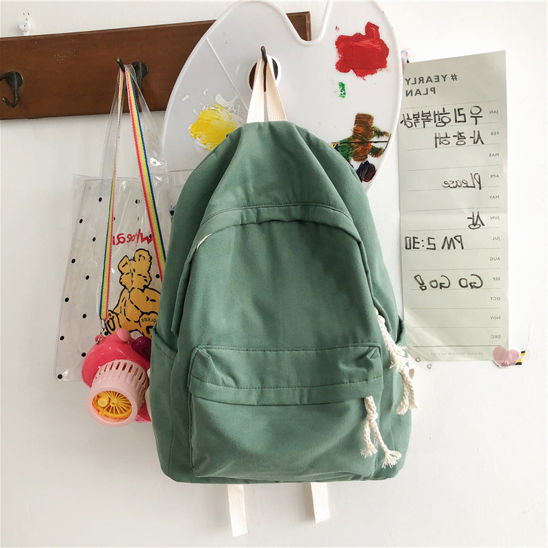 Style Fresh Campus Simple Canvas Female Backpacks