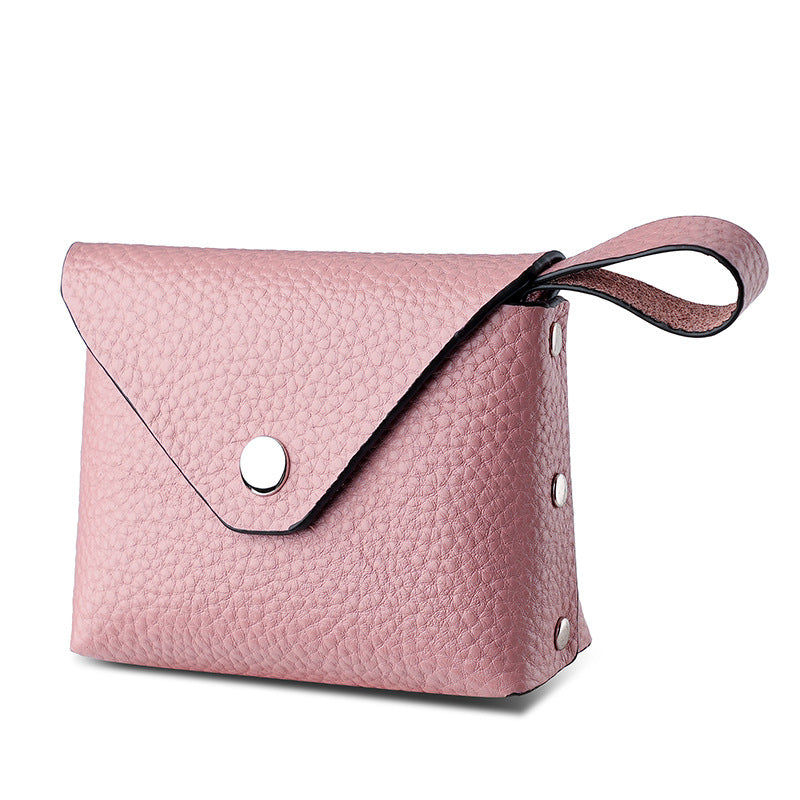 Mini porte-monnaie en cuir de vache véritable première couche pour femme