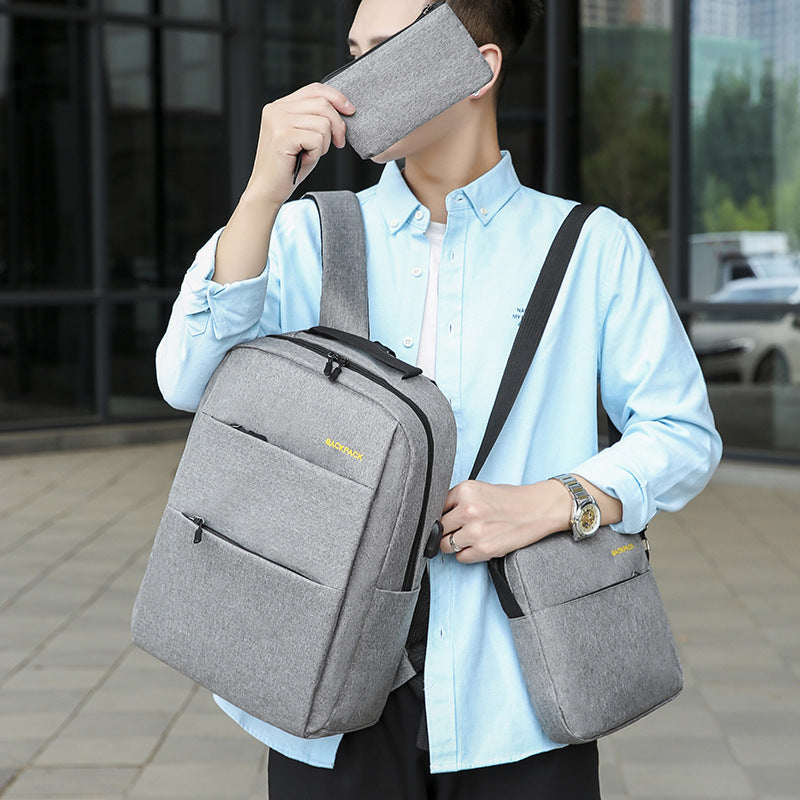 Three-piece Set Male Female Notebook Computer Backpacks