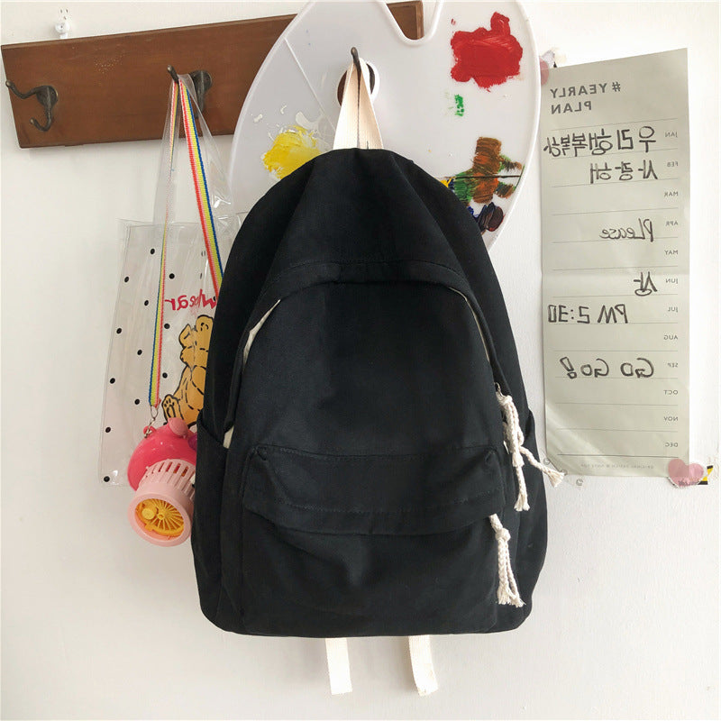 Style Fresh Campus Simple Canvas Female Backpacks