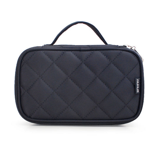 Large Double Black Portable Multifunctional Capacity Cosmetic Bags