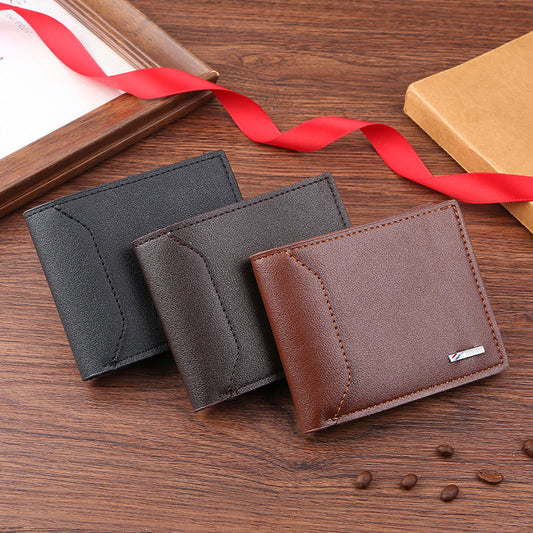 Men's Short Male Youth Fashion Stitching Thin Men's Wallets