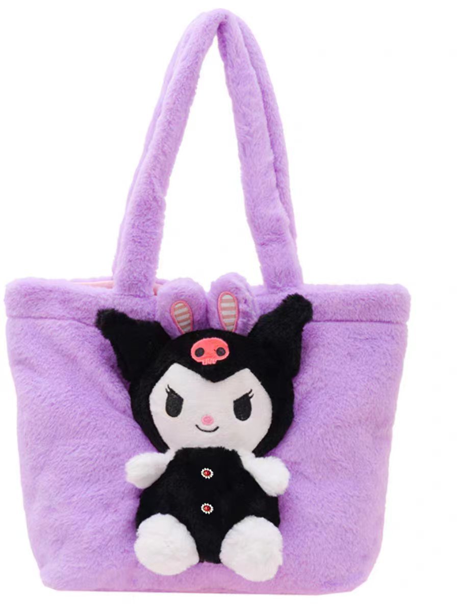 Winter Plush Cartoon Clow Hand Gift Handbags