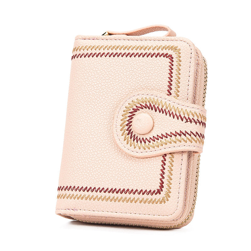 Women's Fashion Short Fashionable Expanding Embroidered Ladies Wallets