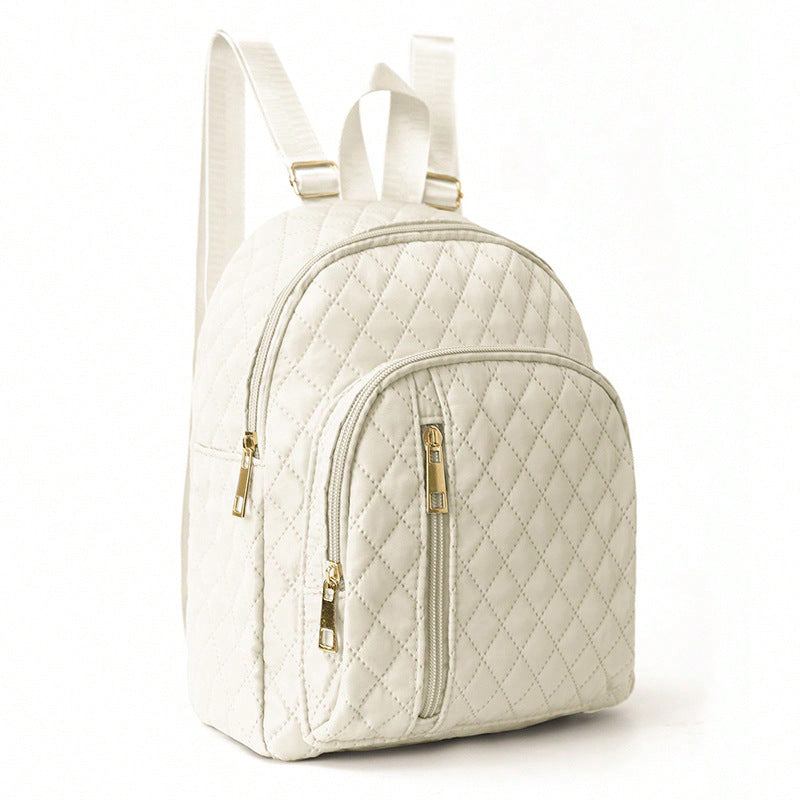 Minimalist Fashion Basic Commuter Quilted Solid Backpacks