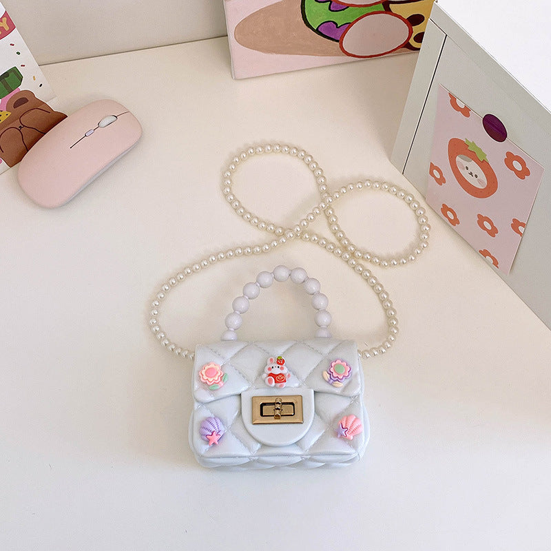 Children's Cute Little Gel Cartoon Mini Pearl Children's Shoulder Bags