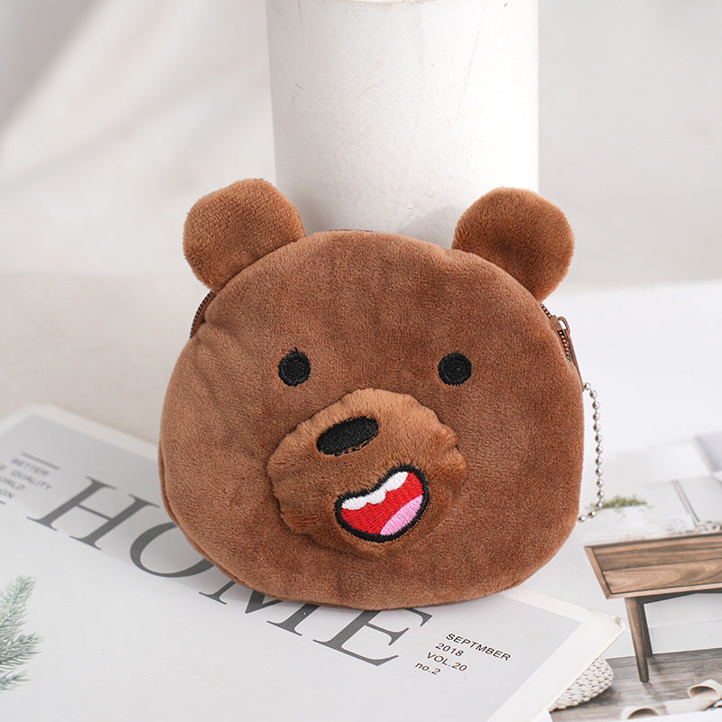 Polar Bear Plush Cartoon Pendant Small Coin Purses