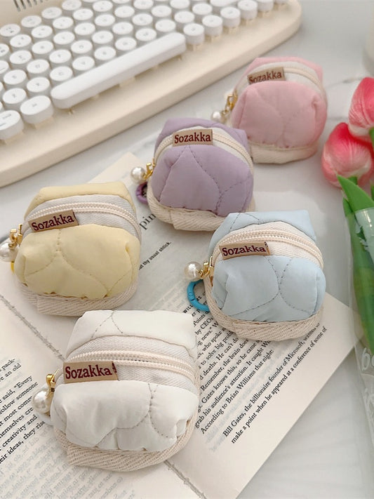 Cartoon Headphone Quilted Soft Applicable Protective Cosmetic Bags