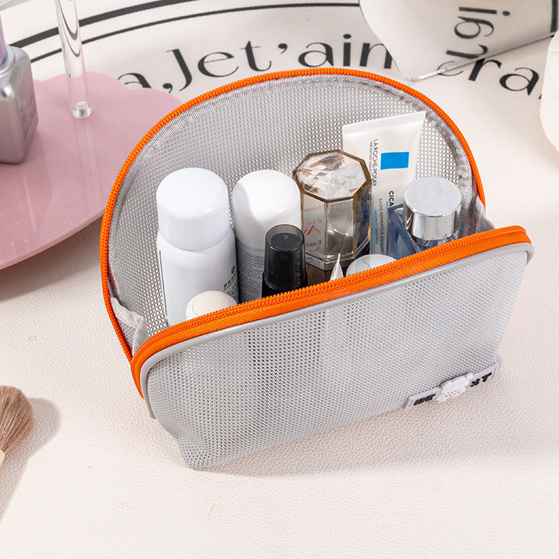 Mesh Cosmetics Utility Brushes Storage Semicircle Cosmetic Bags