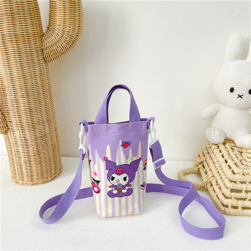 Children's Fashion Cute Water Cup Canvas Good-looking Children's Shoulder Bags