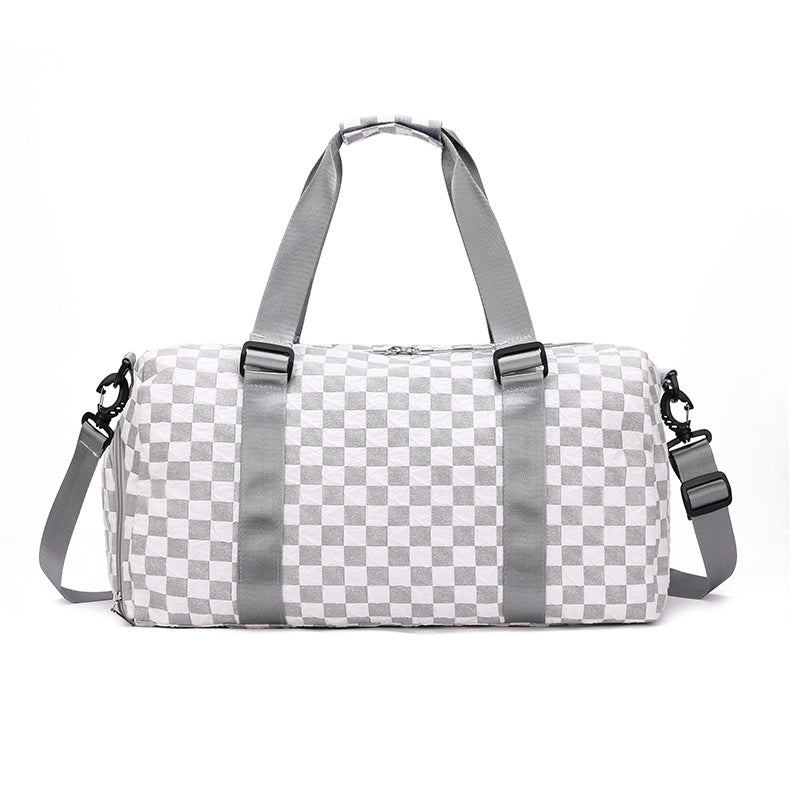 Women's Fashion Bubble Grid Large Capacity Dry Wet Travel Bags