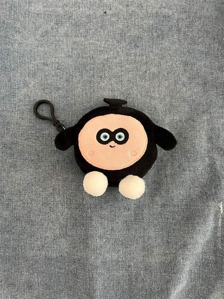 Porte-monnaie rond en peluche avec pendentif en forme d'œuf mignon