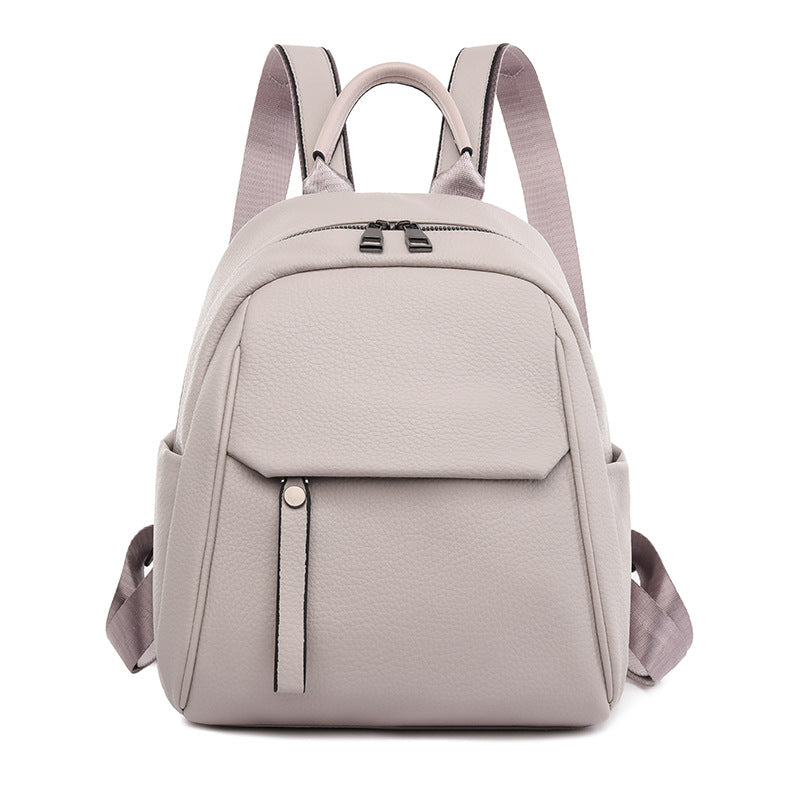 Women's Korean Soft Leather Fashion Artistic Small Backpacks