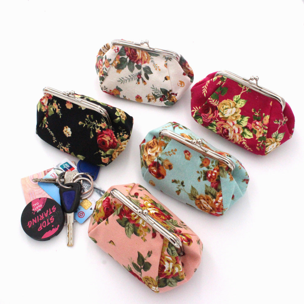 Women's Creative Canvas Fabric Small Clutch Coin Purses