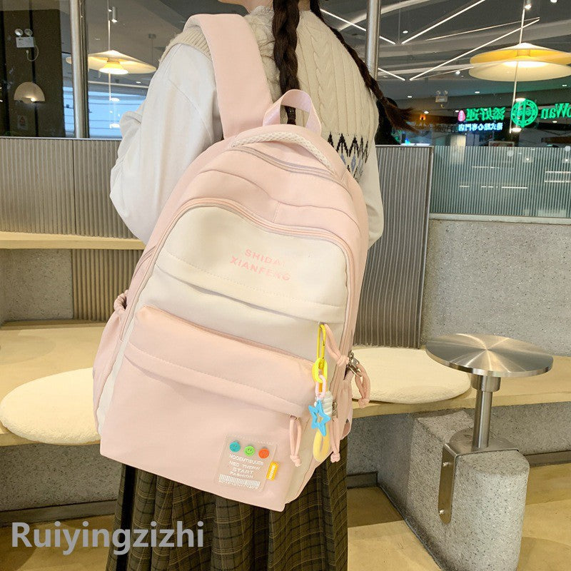 Korean Good-looking Junior High Primary Color Backpacks