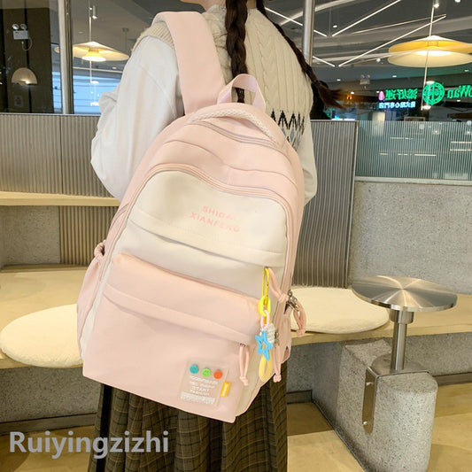 Korean Good-looking Junior High Primary Color Backpacks