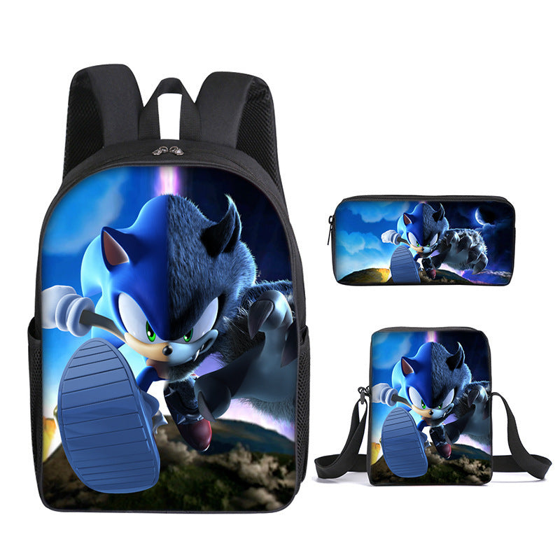 Sonic Primary Three-piece Set Cartoon Animation Bags