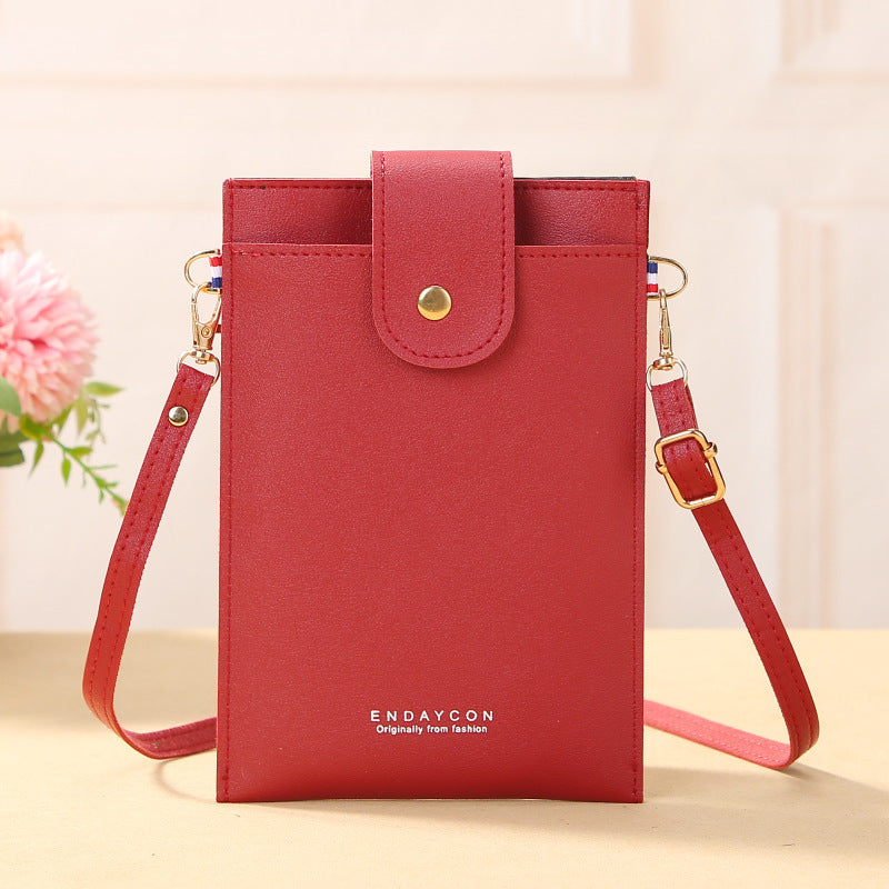 Women's Solid Color Fashion Simple Small Vertical Phone Bags