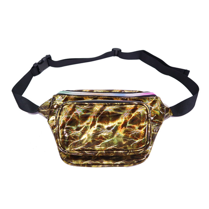 Women's Laser Street Trendy Unique Colorful Slanted Waist Packs