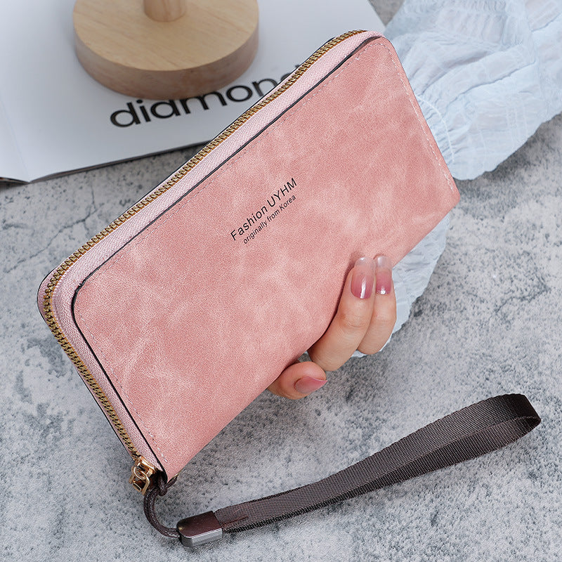 Pochette longue coréenne multifonctionnelle pour femmes, portefeuilles mobiles pour dames