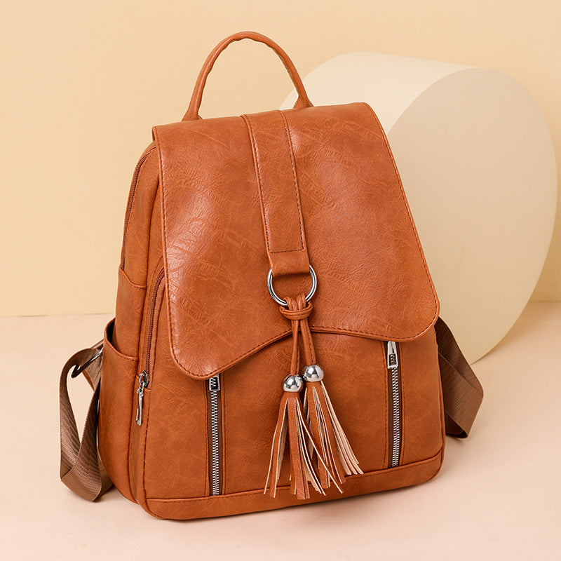 Textured Korean Fashion Female Versatile Large Backpacks