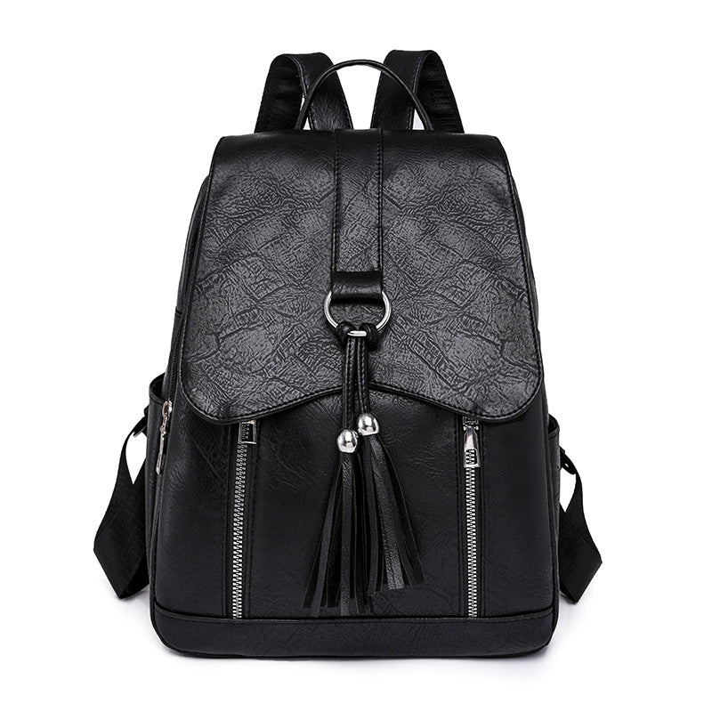 Textured Korean Fashion Female Versatile Large Backpacks