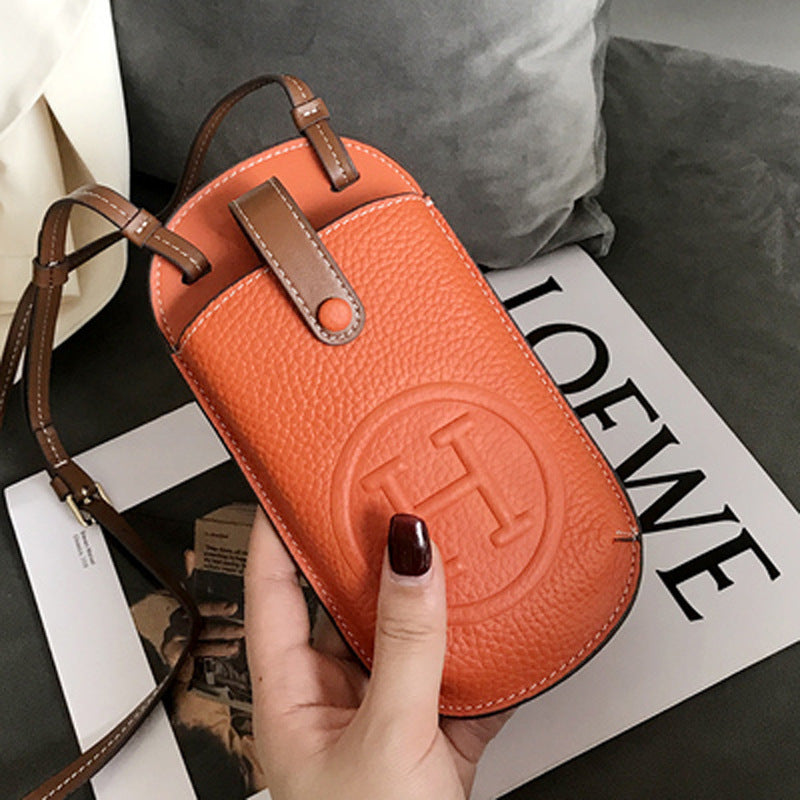 Women's Small Fashionable High-grade Summer Exquisite Leather Phone Bags