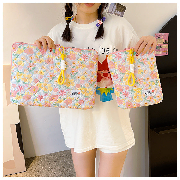 Fresh Flower Female Inch Liner Good-looking Tablet Bags