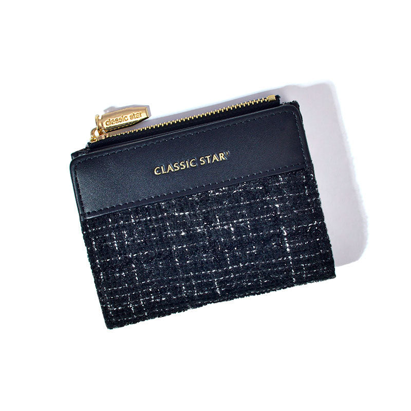 Classic Style Korean Lady Solid Color Ladies Wallets