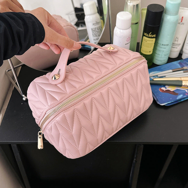 High-grade Elastic Soft Surface Pillow Zipper Cosmetic Bags