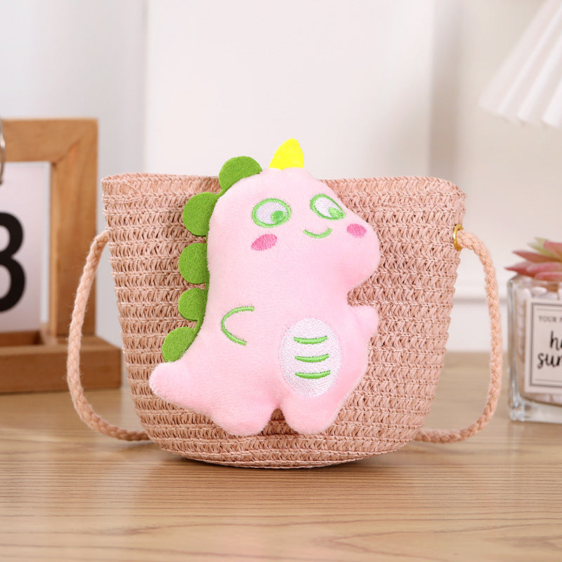 Children's Straw Woven Change Packet Cartoon Cute Children's Coin Purse