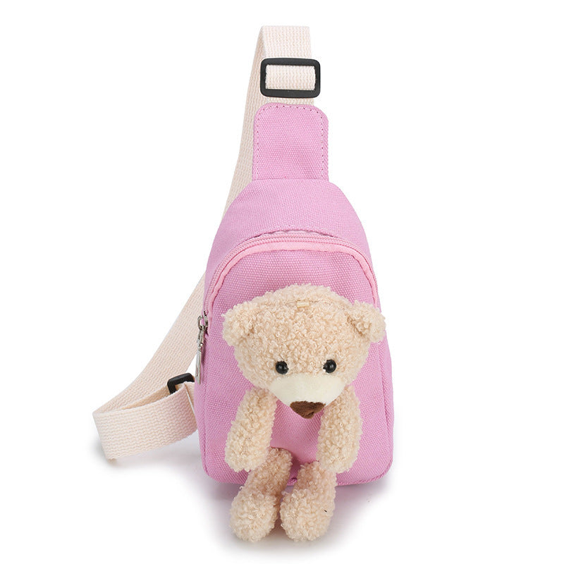 Bear Cartoon Canvas Small Boys Primary Children's Shoulder Bags