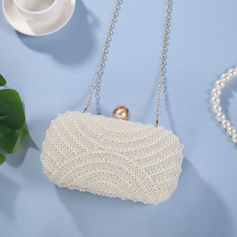 Women's Simple Portable Pearl Dinner Banquet Party Evening Bags