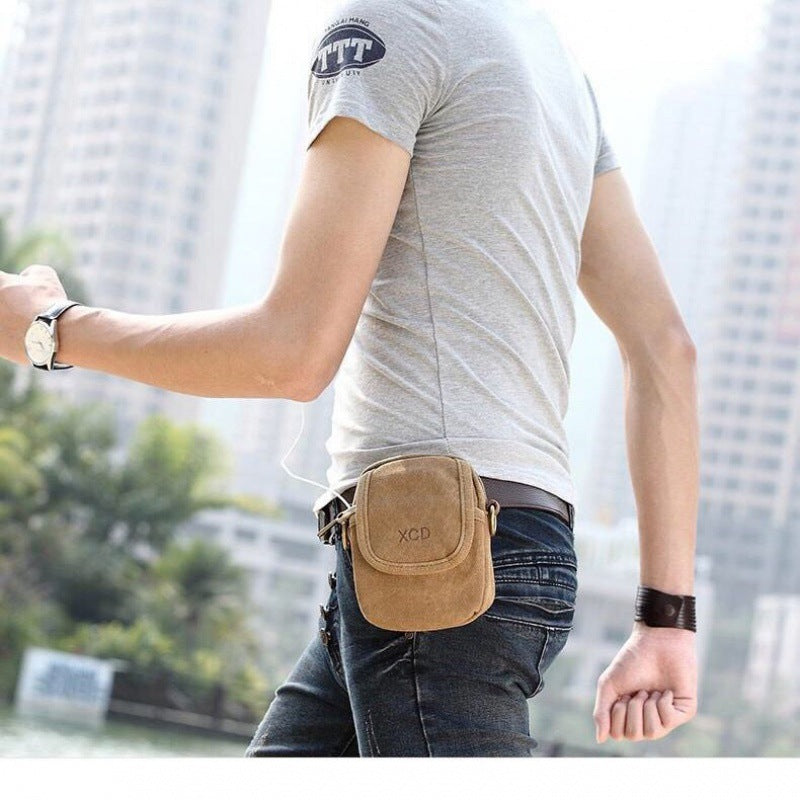 Men's Glamorous Canvas Cell Leisure Mini Men's Shoulder Bags