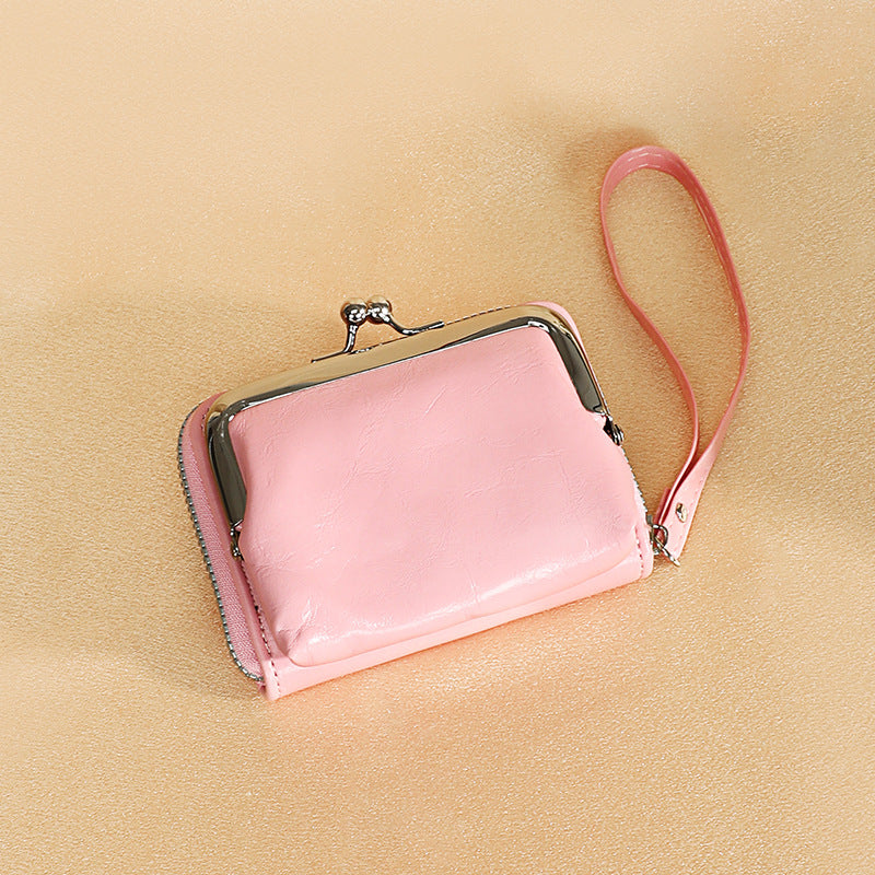 Women's Pretty Change Zipper Clip Clutch Coin Purses