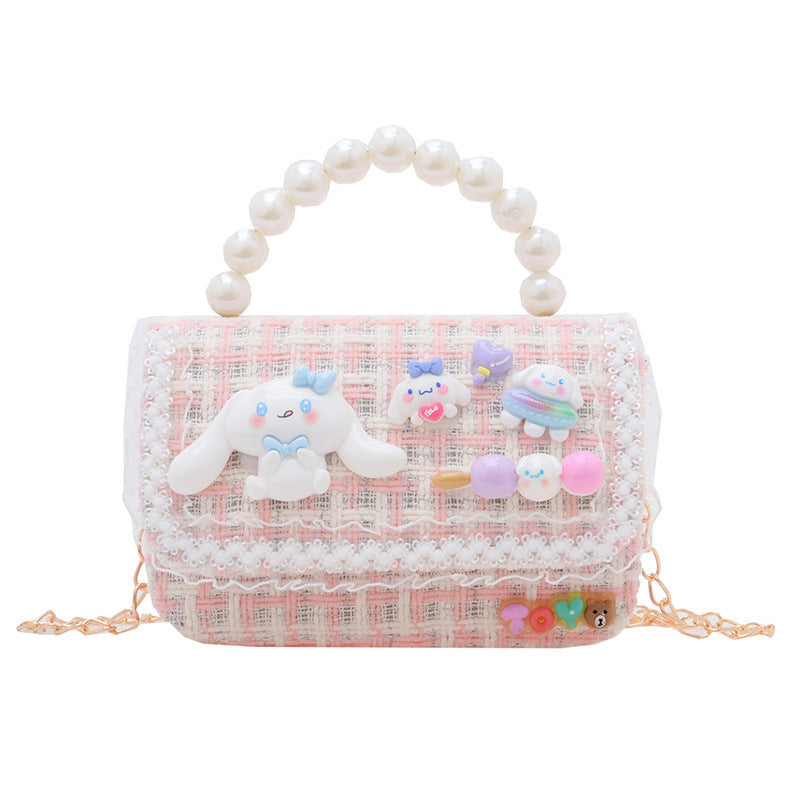 Sac à bandoulière en perles pour enfants, fourre-tout à la mode avec chaîne Simple