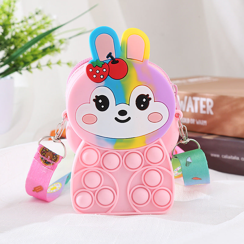 Porte-monnaie en Silicone pour enfants, lapin, rangement de gelée de bonbons, porte-monnaie à main