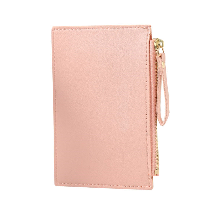 Zipper Female Solid Color Bus Pass Certificate Ladies Wallets