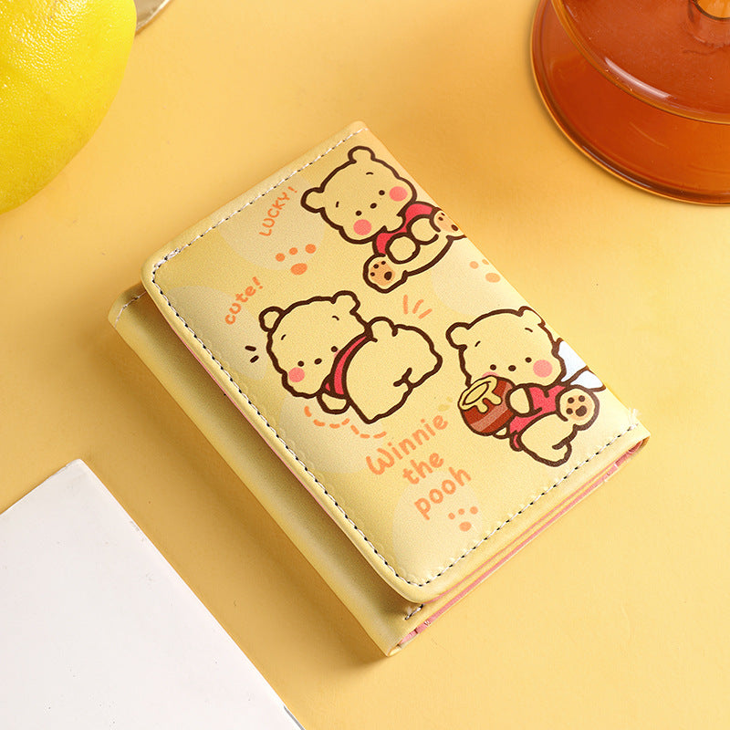 Cartoon Three-fold Thin Portable Cute Large Capacity Ladies Wallets