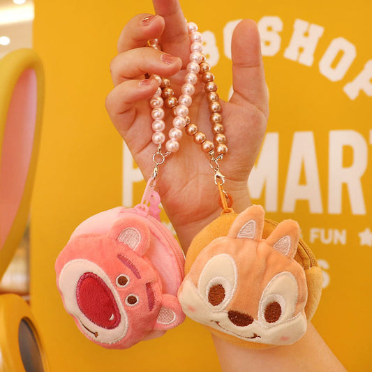 Cute Round Fashion Solid Color Earphone Claw Coin Purses